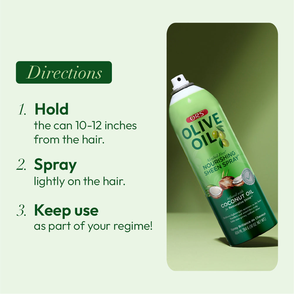 ORS Olive Oil Nourishing Sheen Spray for Restorative Shine (10 oz)