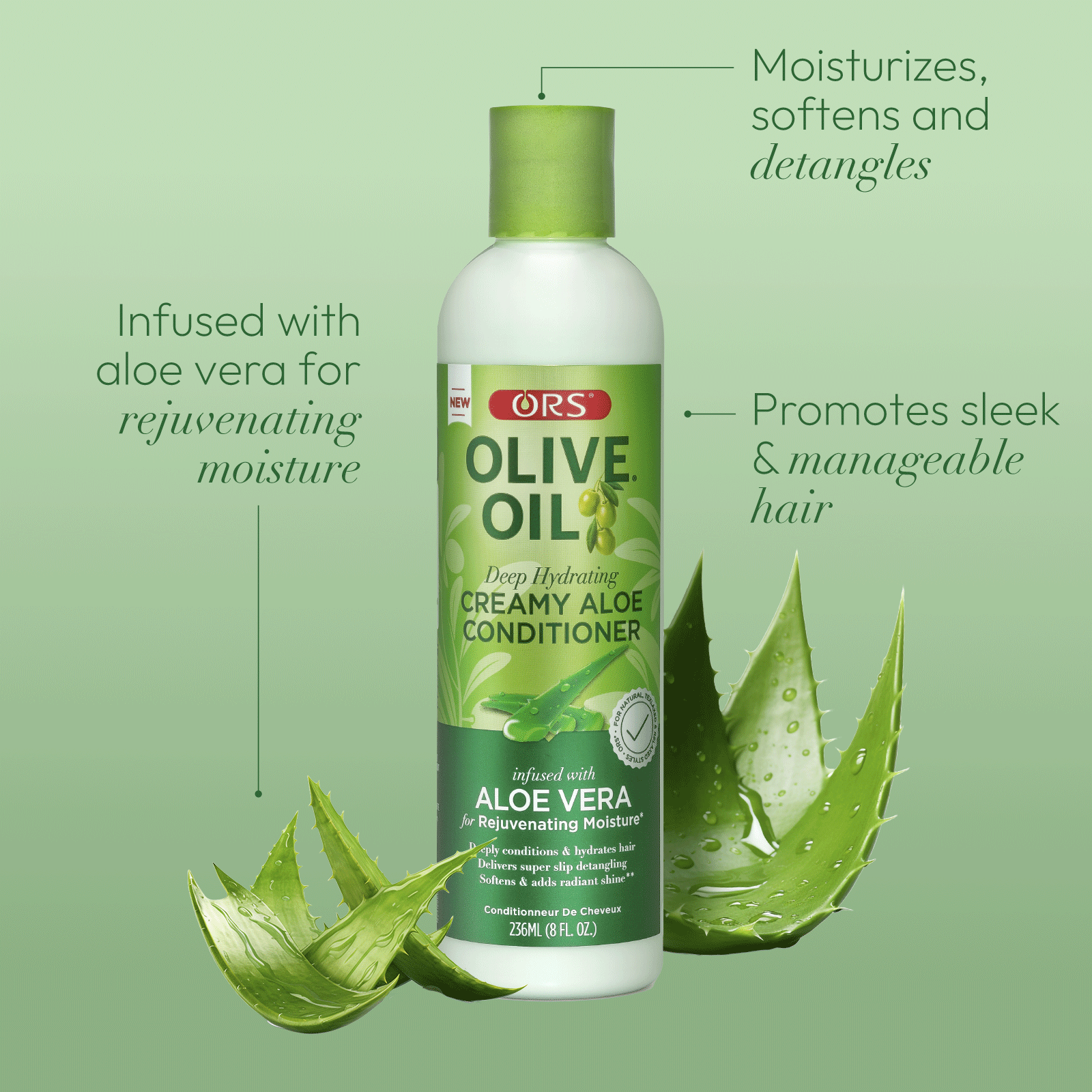 ORS Olive Oil Creamy Aloe Shampoo & Conditioner (8.0 oz) Bundle