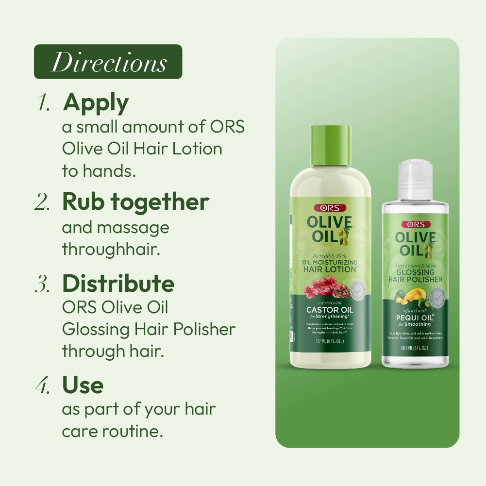ORS Olive Oil Hair Lotion & Polisher for Strengthening & Smoothing 2-Piece Set