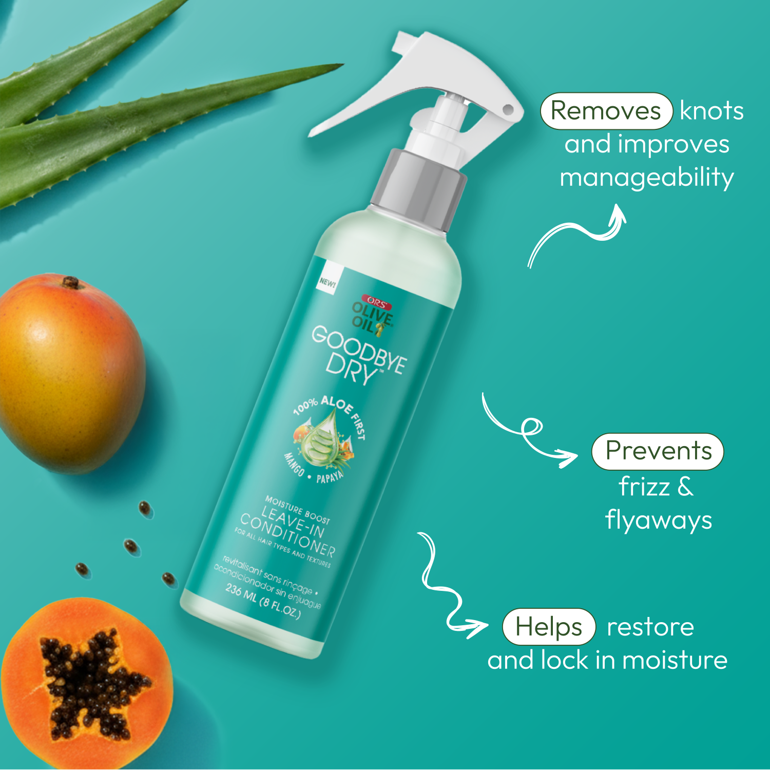 ORS Olive Oil Goodbye Dry Shampoo, Conditioner & Leave-In Conditioner Bundle