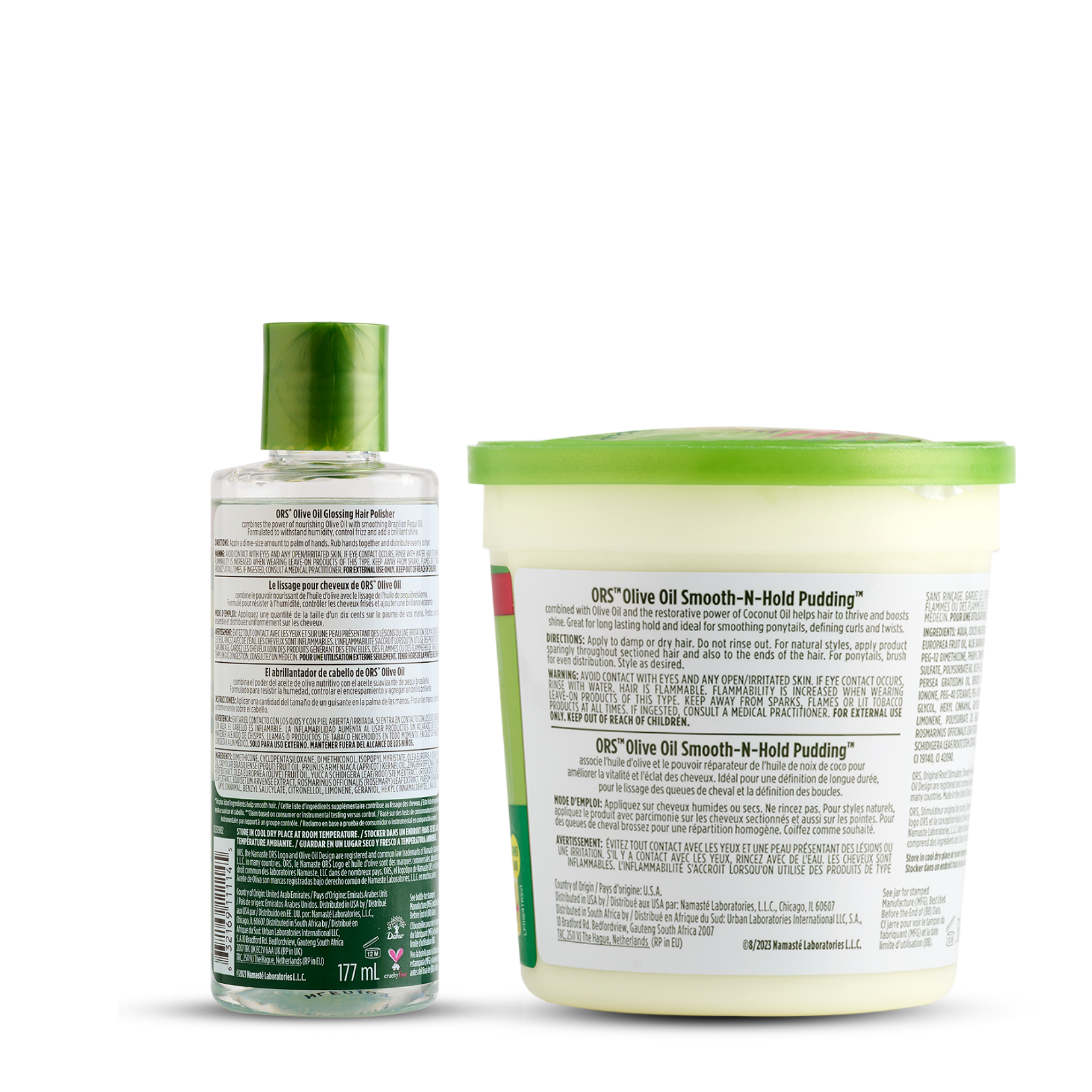 ORS Olive Oil Glossing Hair Polisher & Smooth-N-Hold Pudding 2-Piece Set