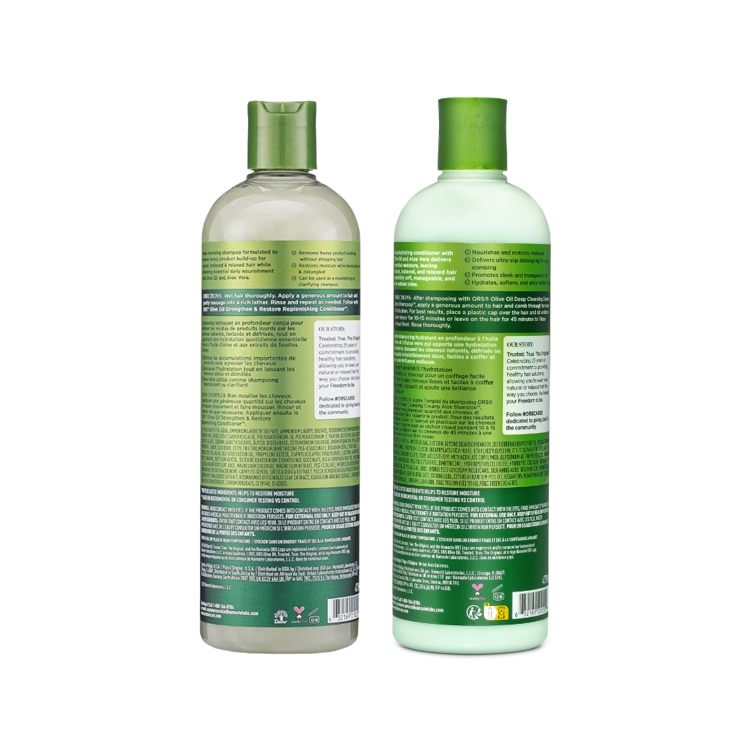 ORS Olive Oil Creamy Aloe Shampoo & Conditioner (16.0 oz) Bundle