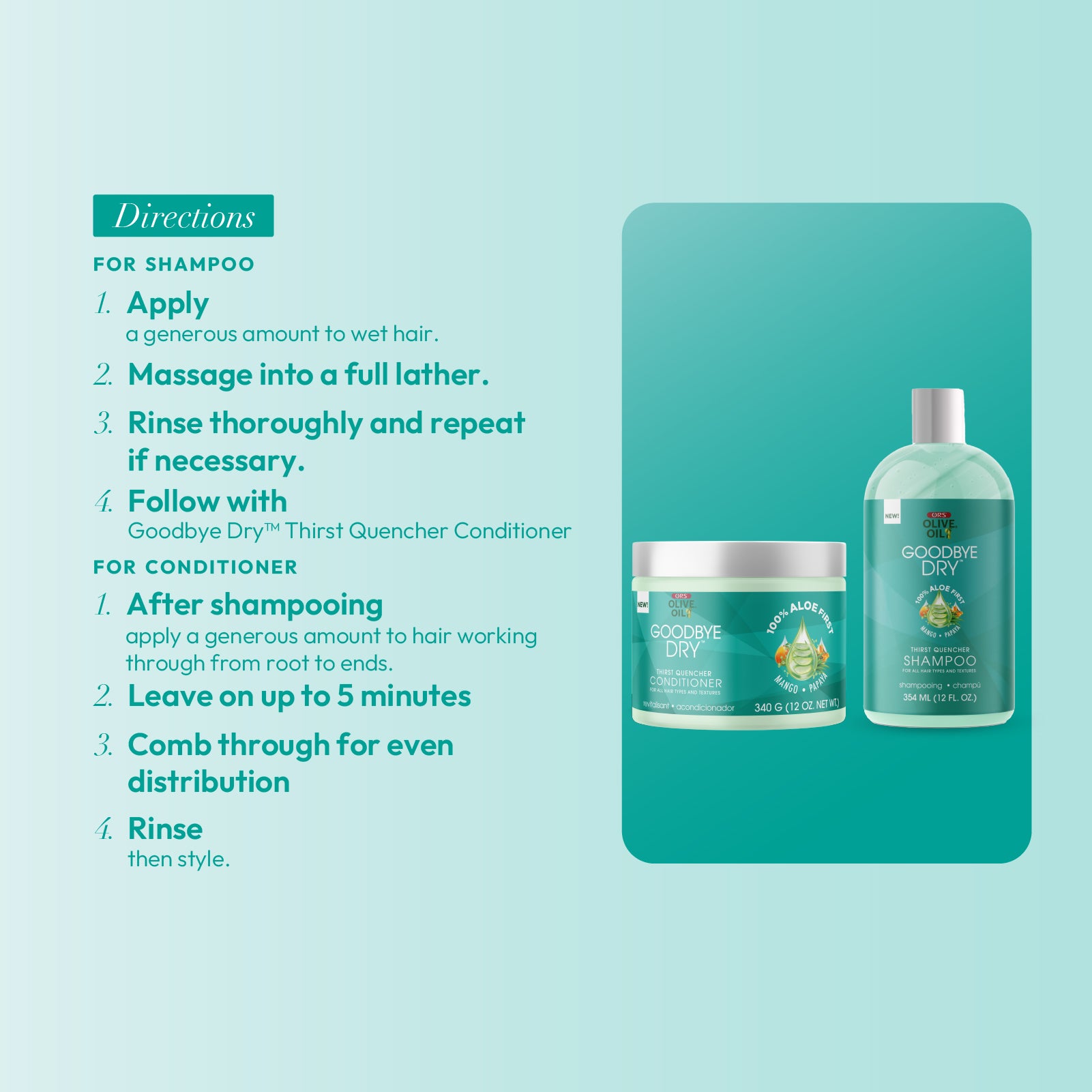 ORS Olive Oil Goodbye Dry Thirst Quencher Shampoo & Conditioner Bundle