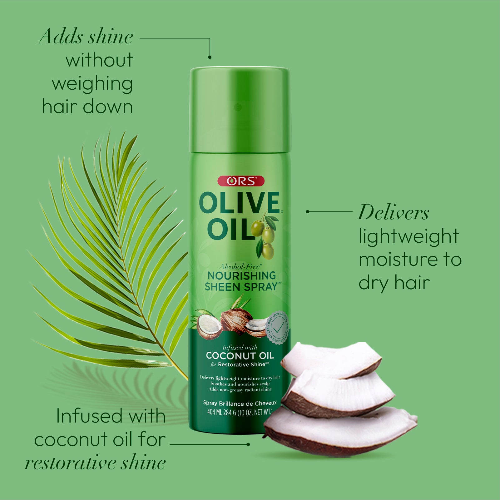 ORS Olive Oil Nourishing Sheen Spray for Restorative Shine (10 oz)