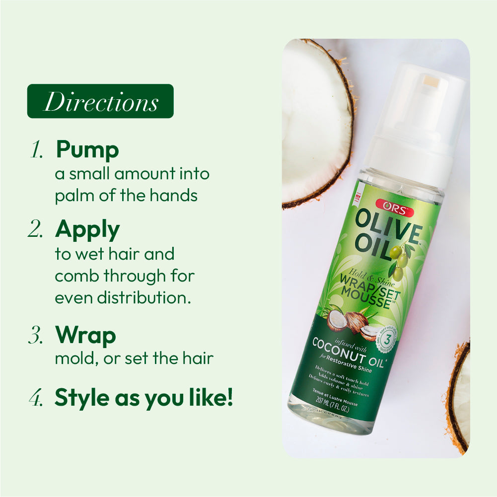 ORS Olive Oil Wrap Set Mousse for Restorative Shine (7.0 oz)