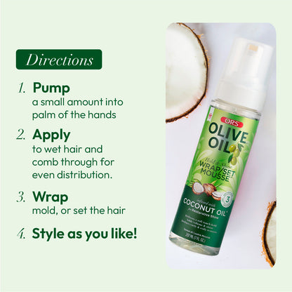 ORS Olive Oil Wrap Set Mousse for Restorative Shine (7.0 oz)