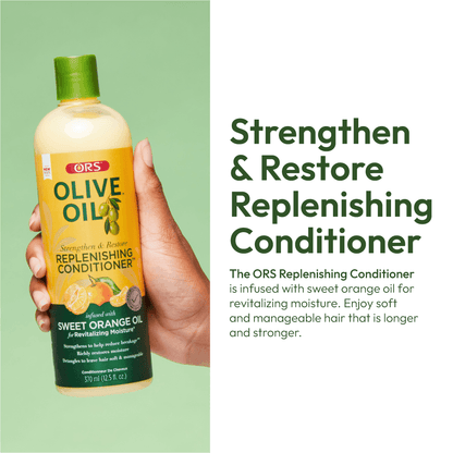 ORS Olive Oil Strengthen and Restore Replenishing Conditioner for Revitalizing Moisture (12.25 oz)