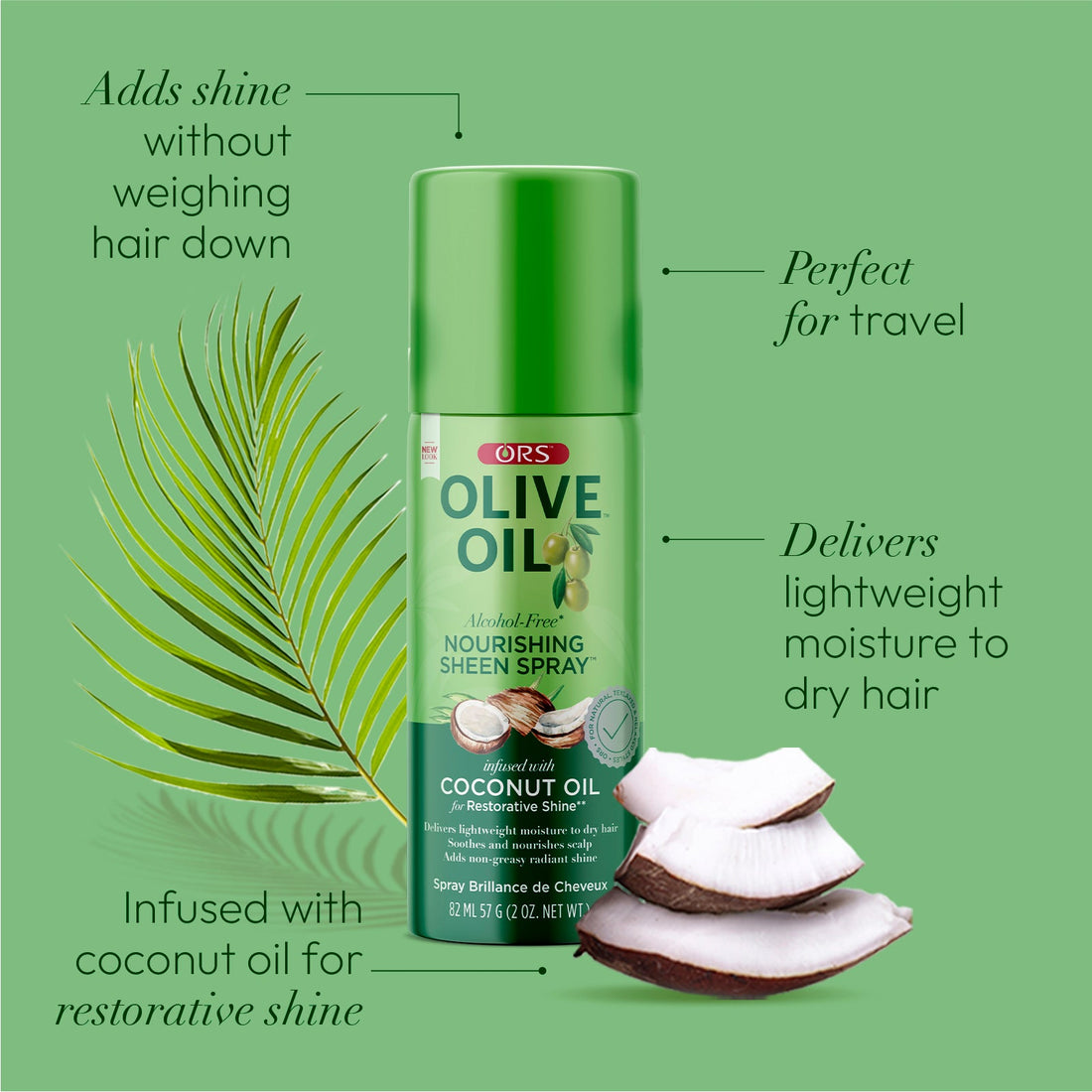 ORS Olive Oil Nourishing Sheen Spray for Restorative Shine (2.0 oz) 3-Pack