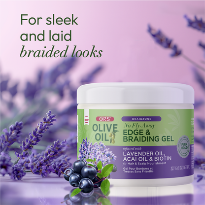 ORS Olive Oil Braidzone Edge &amp; Braiding Gel for Hair &amp; Scalp Nourishment (8.0 oz)