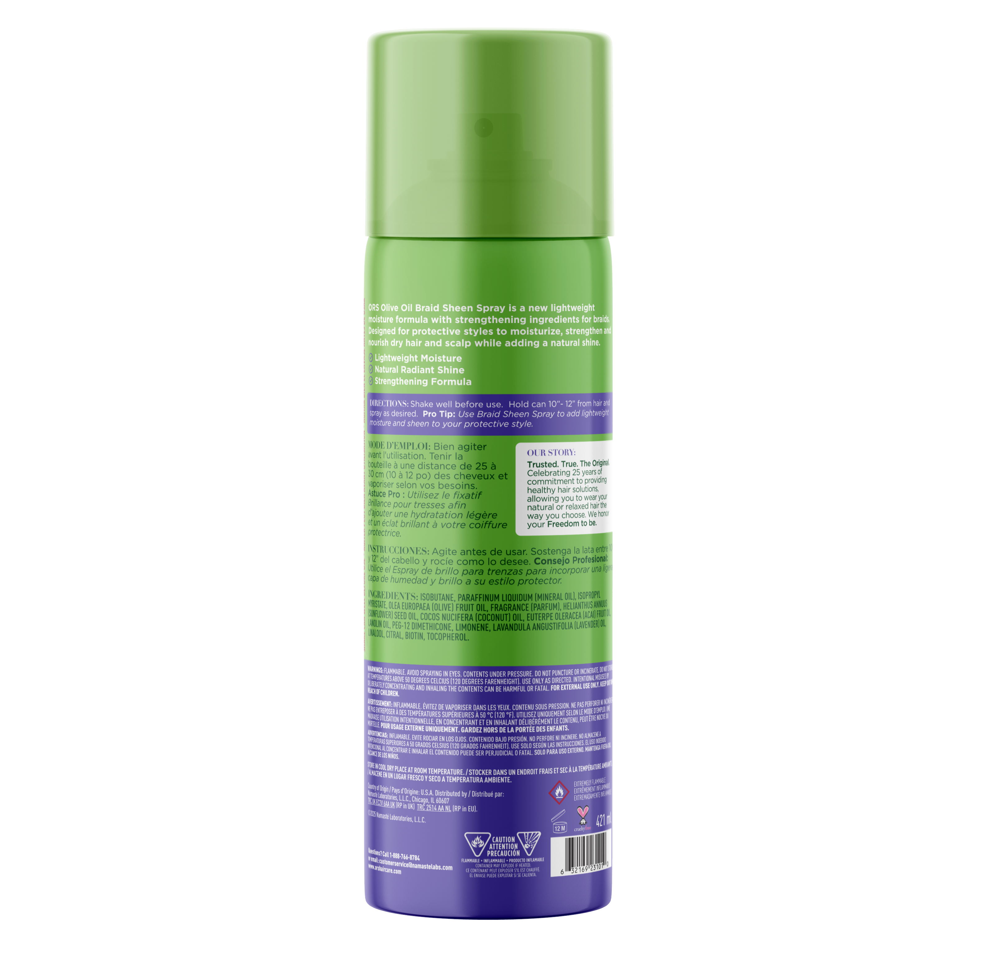 ORS Olive Oil Braidzone Braid Sheen Spray for Hair &amp; Scalp Nourishment (10.0 OZ)