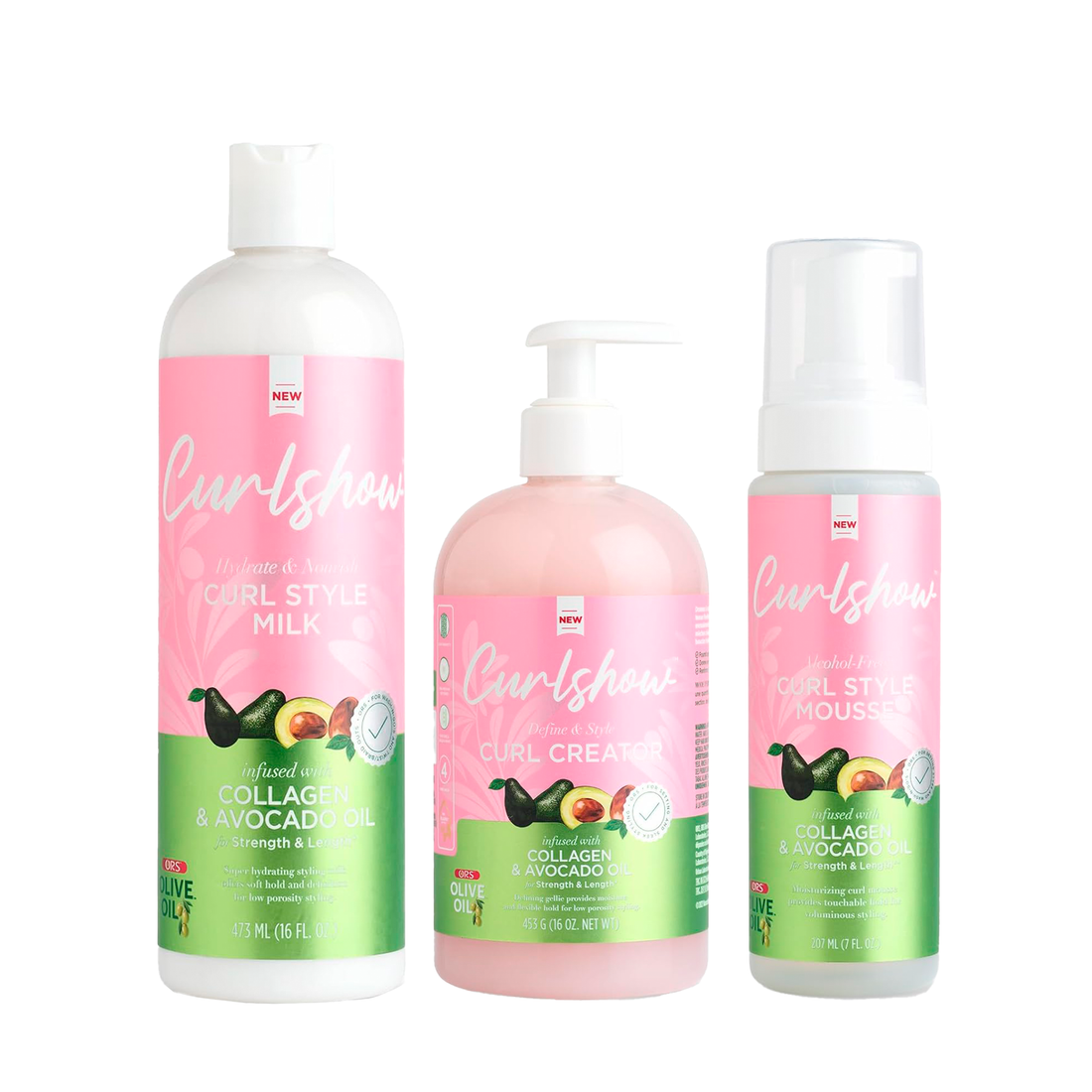 ORS Olive Oil Curlshow Curl Creator, Style Milk &amp; Mousse 3-Piece Set