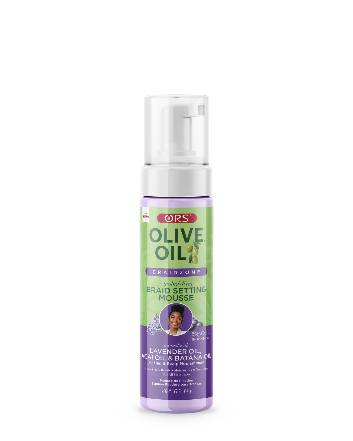 ORS Olive Oil Braidzone Braid Setting Mousse for Hair &amp; Scalp Nourishment (7.0 oz)