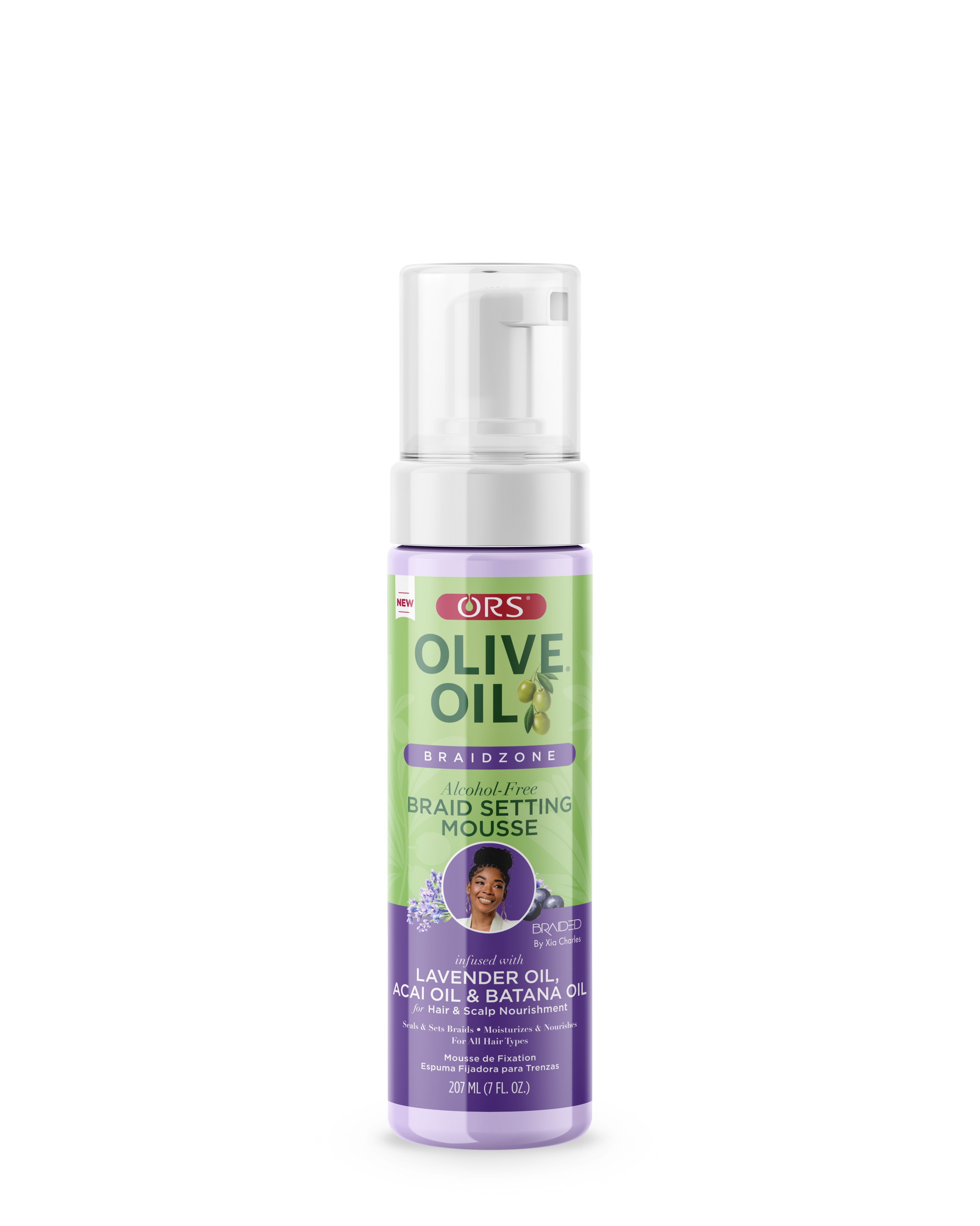 ORS Olive Oil Braidzone Braid Setting Mousse for Hair &amp; Scalp Nourishment (7.0 oz)